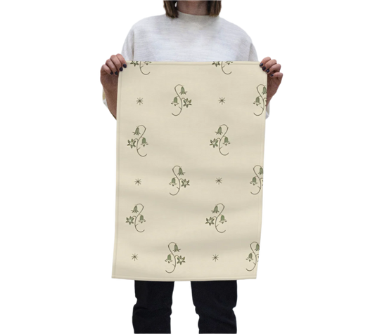 Tea Towel - Wild Bellflower in Taupe