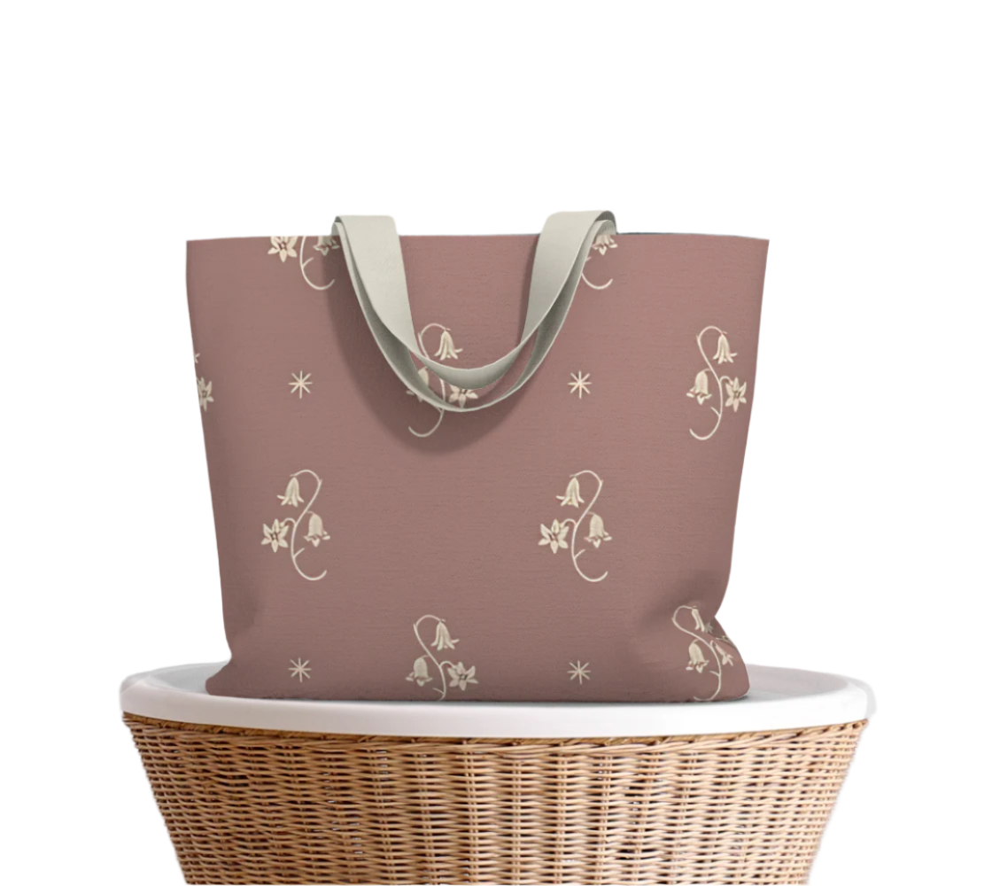 Large Tote Bag - Wild Bellflower in Mauve