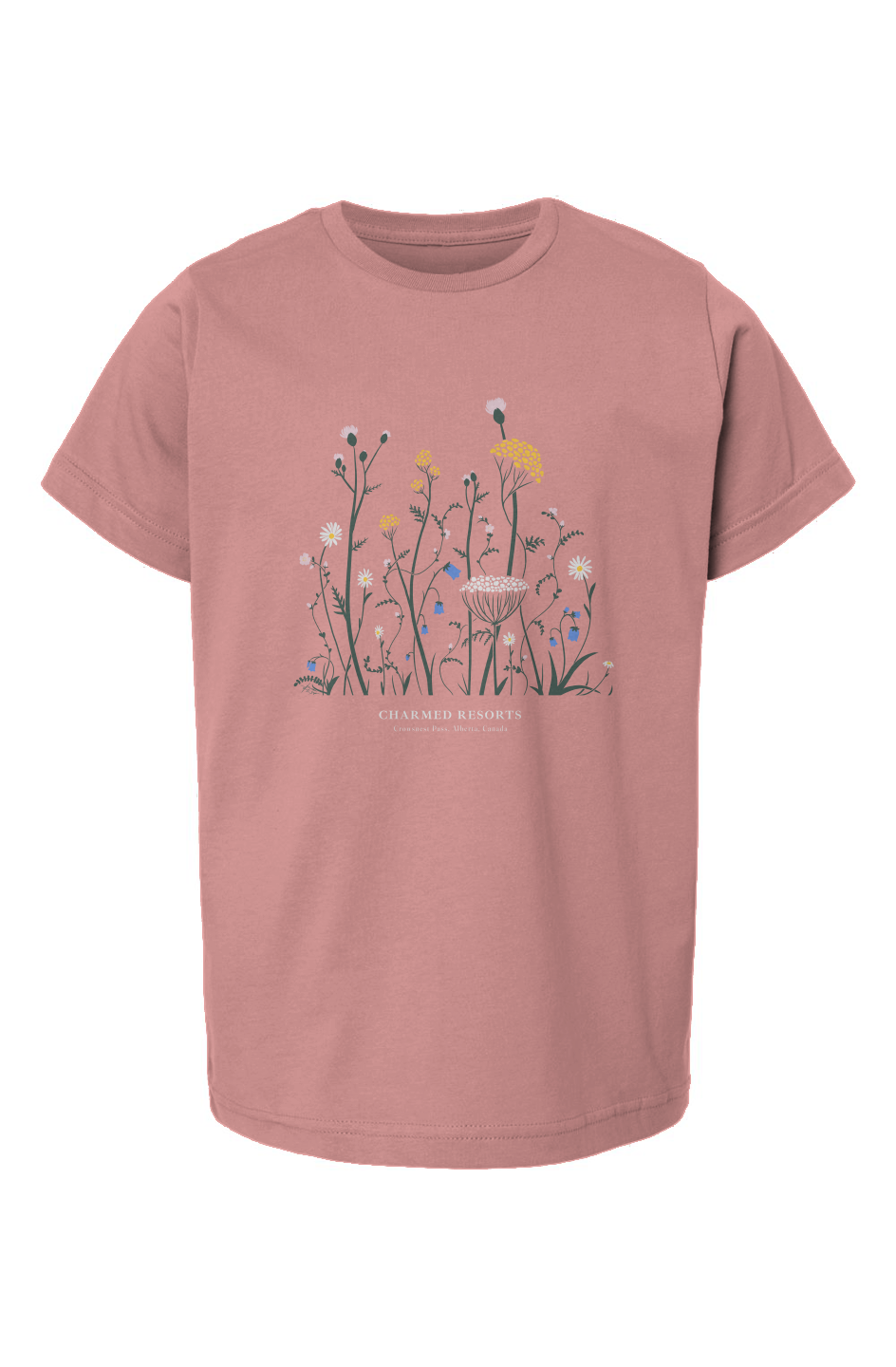Wildflower Mural Youth T-shirt mauve