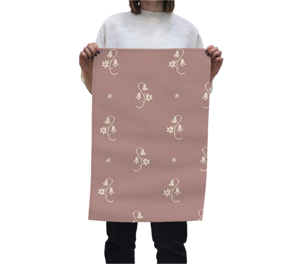 Tea Towel - Wild Bellflower in Mauve
