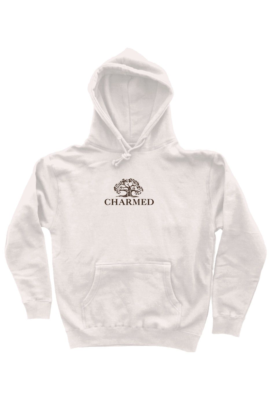 tree embroider hoodie bone
