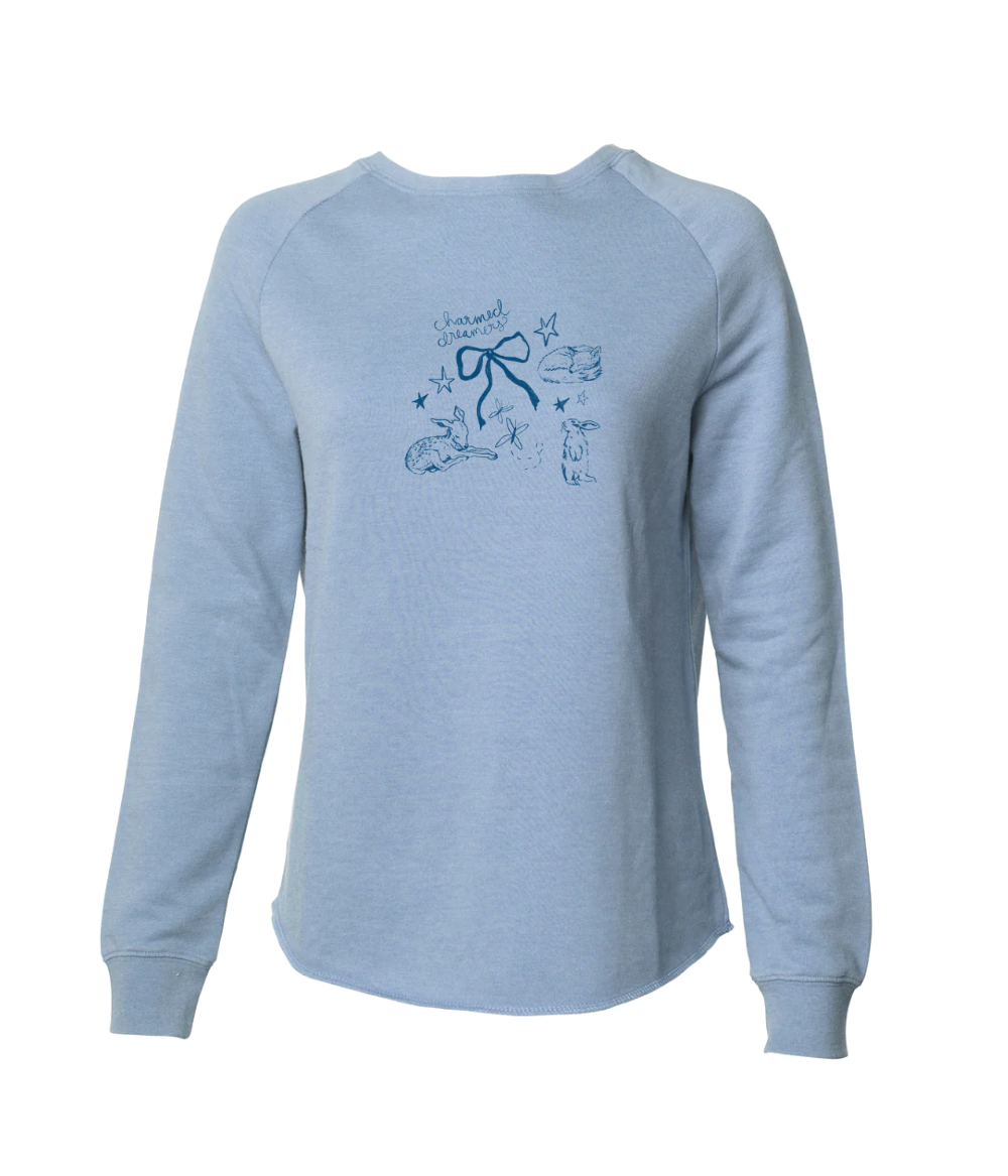 Womens Deer Print Crewneck