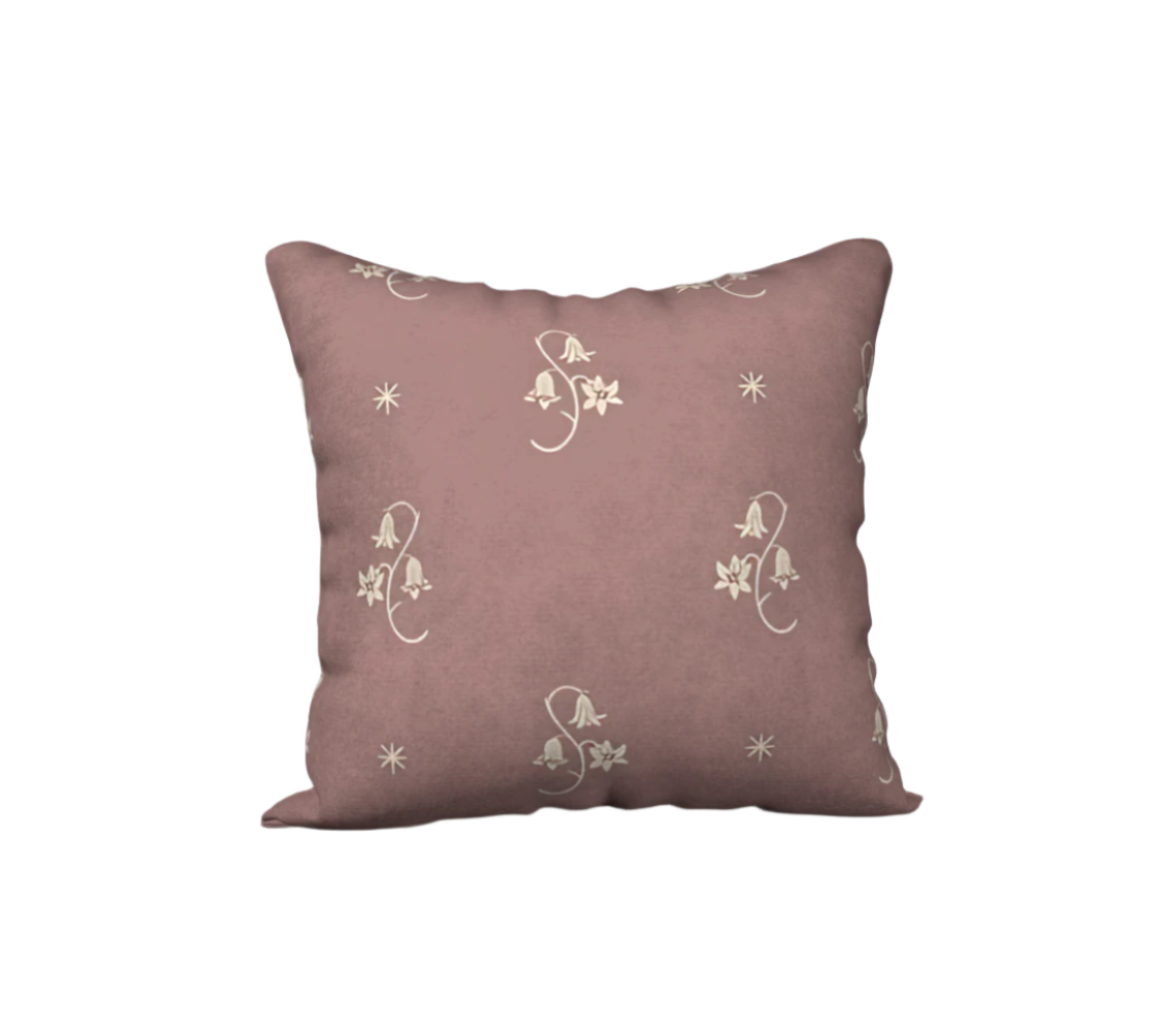 18" x 18" Pillow Case - Wild Bellflower in Mauve