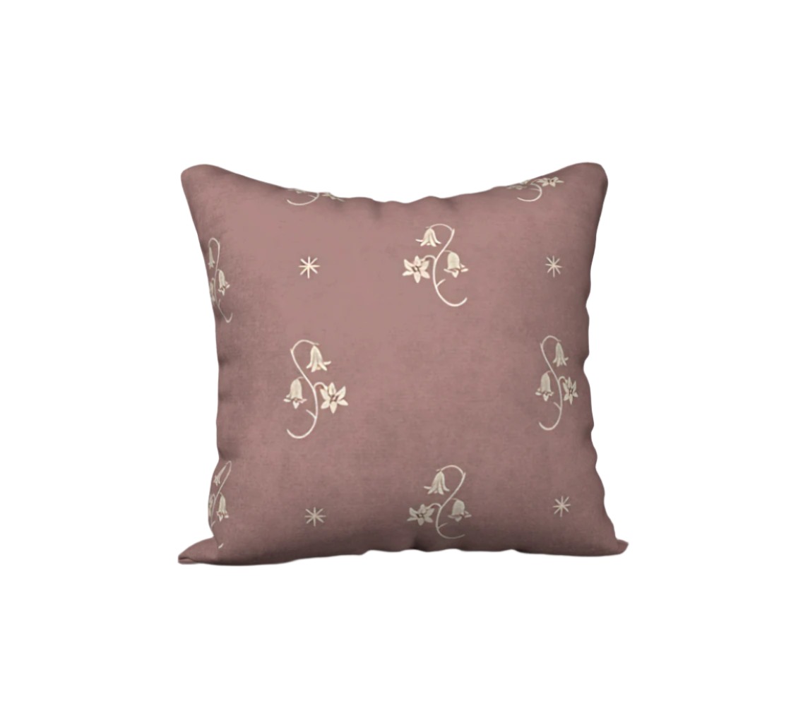 18" x 18" Pillow Case - Wild Bellflower in Mauve