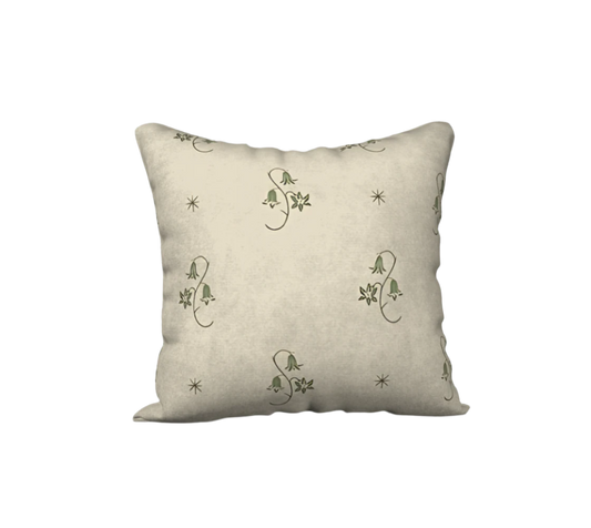 18" x 18" Pillowcase - Wild Bellflower in Taupe
