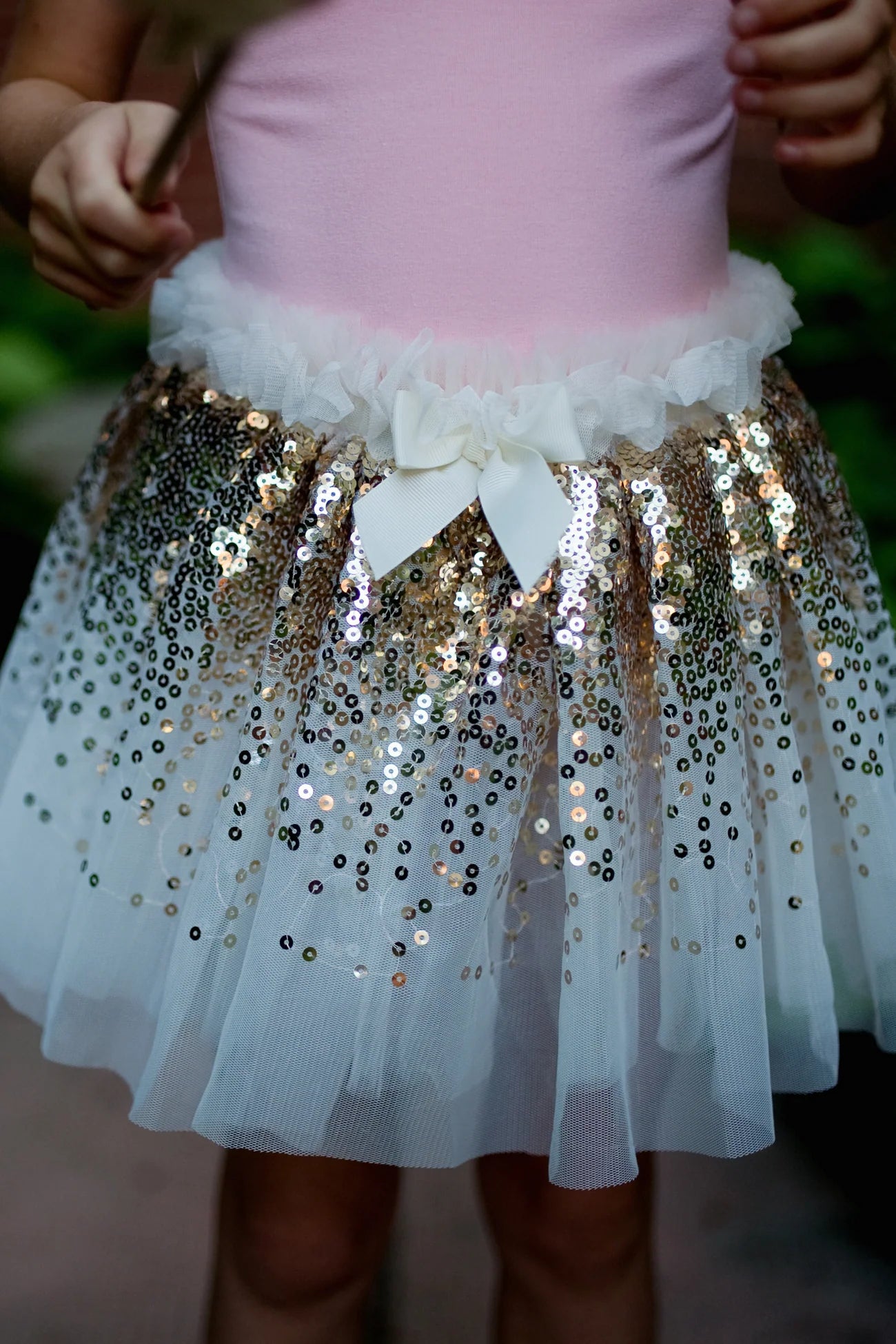 Rainbow Sequins Skirt, Wings & Wand