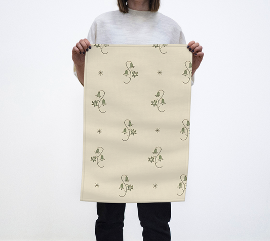 Tea Towel - Wild Bellflower in Taupe