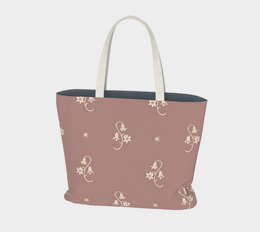 Large Tote Bag - Wild Bellflower in Mauve