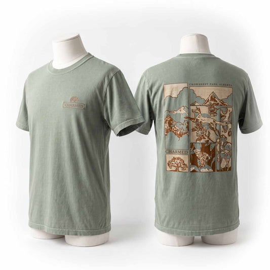 Charmed Resort Crowsnest Pass Fox Tee with Embroidered Logo