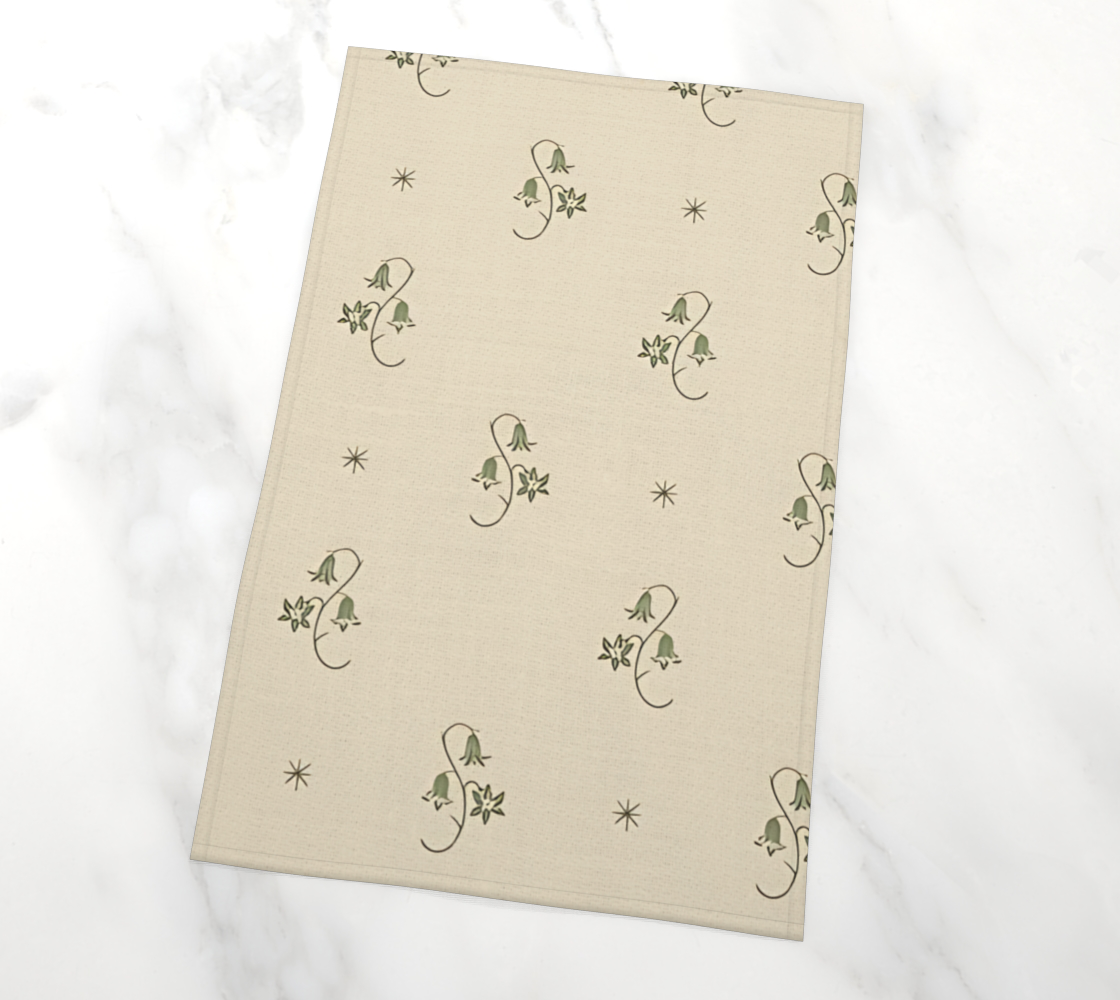 Tea Towel - Wild Bellflower in Taupe