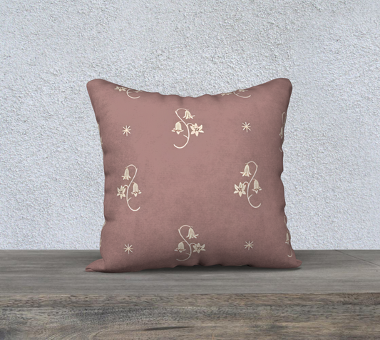 18" x 18" Pillow Case - Wild Bellflower in Mauve