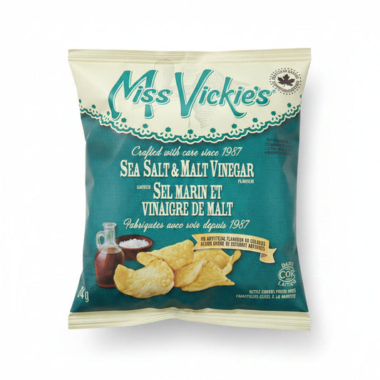 A bag of Miss Vickies Sea Salt & Malt Vinegar